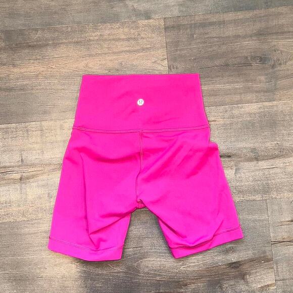 Hot pink lululemon biker shorts - Picture 1 of 3